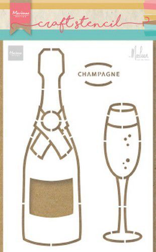 Marianne Design - Mask Stencil: Champagner Flasche & Glas A5