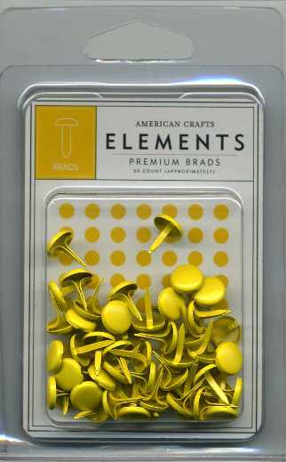 American Crafts - Elements: Premium Brads, dandylion