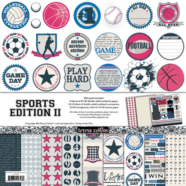 Teresa Collins Sports Edition II : Paper & Accessories Pack
