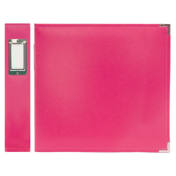 WRMK Classic Leather D-Ring Album 12x12", Strawberry (pink)
