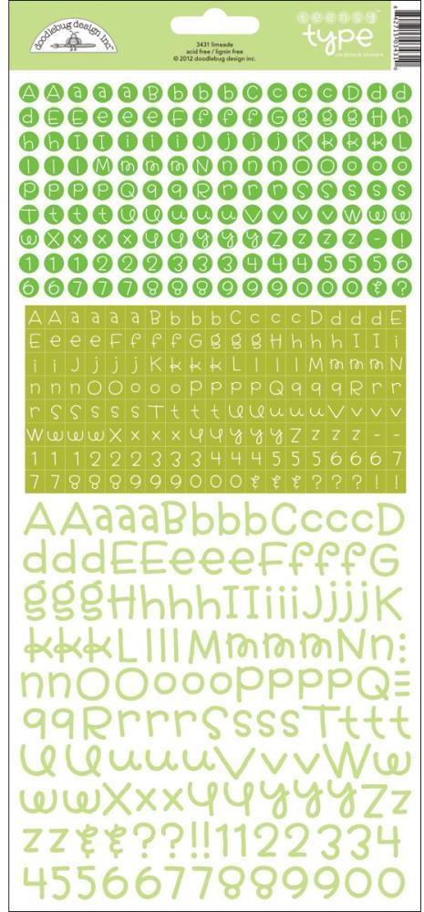 Doodlebug - Alphabet Stickers: Teensy Type, Limeade / Grün