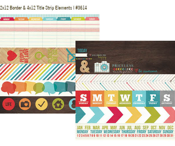 Simple Stories - Daily Grind: 2x12 Border & 4x12 Title Strip Elements 12"x12"