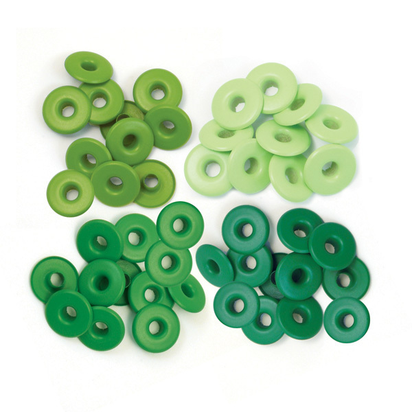 We R Memory Keepers - Wide Eyelets: Green (40 St.)