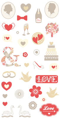 Artemio - Puffy Stickers: Hochzeit