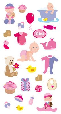 Artemio - Puffy Stickers: Baby Girl