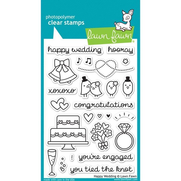 Lawn Fawn - Clear Stamps: Happy Wedding