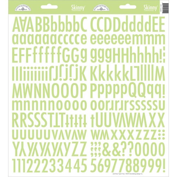 Doodlebug - Alphabet Stickers: Skinny, limeade / hellgrün