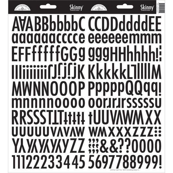 Doodlebug - Alphabet Stickers: Skinny, beetle black / schwarz