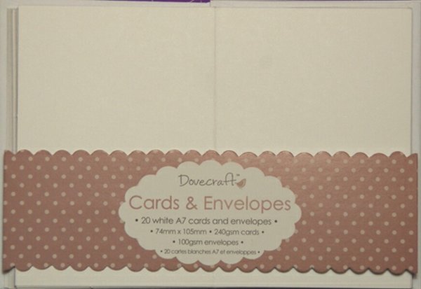 Dovecraft - Cards & Envelopes: 20 Stück (A7), rechteckig, weiß