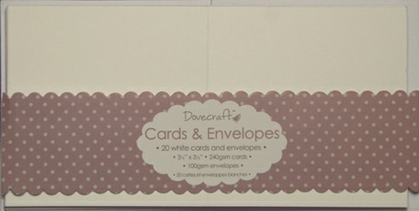 Dovecraft - Cards & Envelopes: 20 Stück, 9x9cm quadratisch, weiß