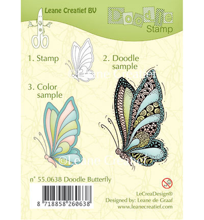 Leane Creatief - Clear Doodle Stamps: Butterfly 2