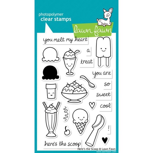 Lawn Fawn - Clear Stamps: Here's the Scoop