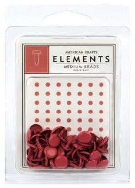 American Crafts - Elements: Medium Brads, Grapefruit (50St.)