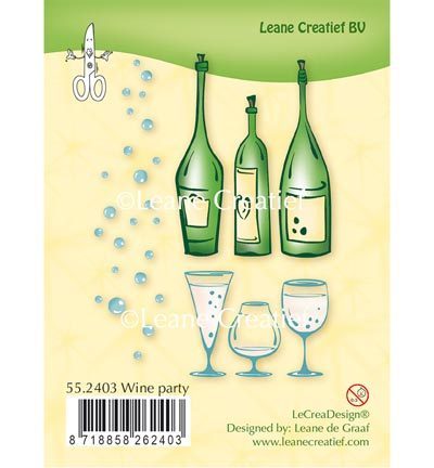 Leane Creatief - Clear Stamps: Wine Party