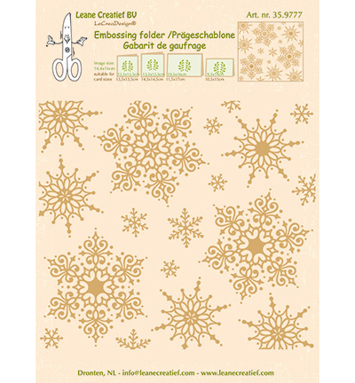 Leane Creatief - Embossing Folder: Snowflakes Background