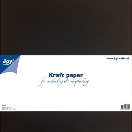 Joycrafts - Kraftpapier: Schwarz 12x12" (20 Blatt)