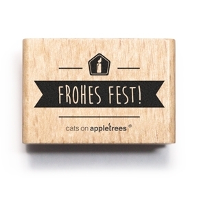 Cats On Appletrees - Holzstempel: Frohes Fest! (Icon)