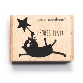 Cats On Appletrees - Holzstempel: Friedegunde mit Stern