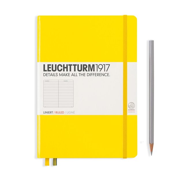 Leuchtturm 1917 - Notizbuch Medium A5 Hardcover: Lemon / Zitrone , liniert