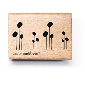 Cats on Appletrees - Holzstempel: Reihung, floral