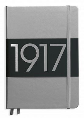 Leuchtturm 1917 - Notizbuch Medium A5 Hardcover: Metallic Edition Silver / Silber, dotted
