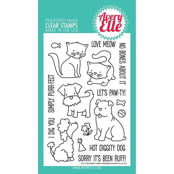 Avery Elle - Clear Stamps: More Furry Friends - VERGILBT -