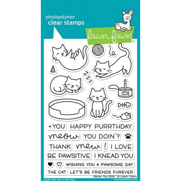 Lawn Fawn - Clear Stamps: Meow You Doin'