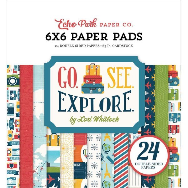 Echo Park - Go, See, Explore: Paper Pad 6"x6" (24 Bögen)