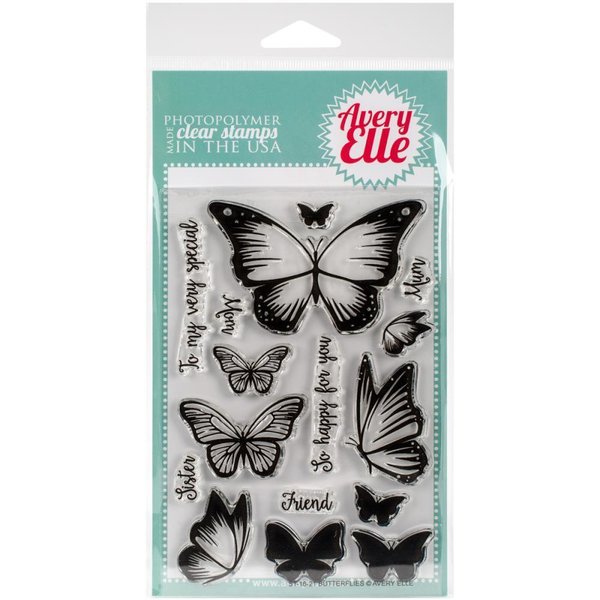 Avery Elle - Clear Stamps: Butterflies - VERGILBT -