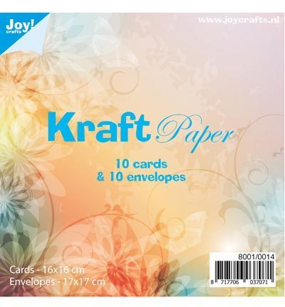 JoyCrafts - Cards & Envelopes: quadratisch, kraft, 16cm (10 St.)