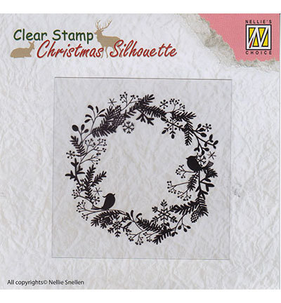 Nellie's Choice - Clear Stamp Christmas Silhouette: Christmas Wreath