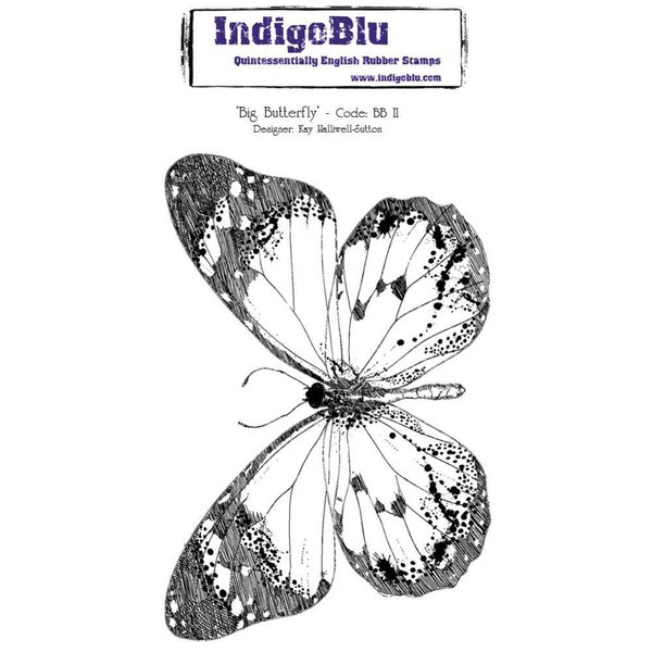 Indigo Blu - Cling Mounted Rubber Stamp: Big Butterfly (A6)