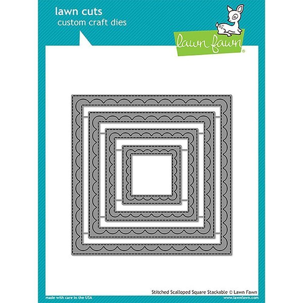 Lawn Fawn - Lawn Cuts: Outside In Stitched Scalloped Square Stackables