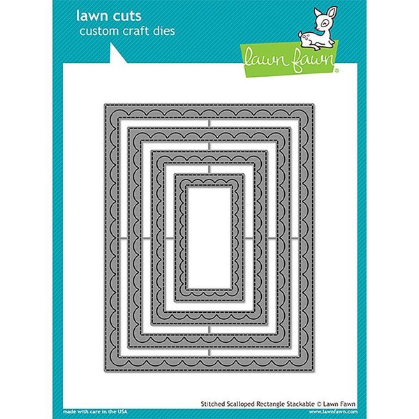 Lawn Fawn - Lawn Cuts: Outside In Stitched Scalloped Rectangle Stackables