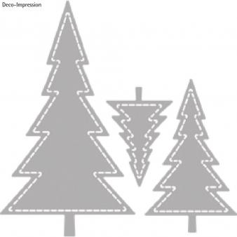 Rayher - Stanzschablone: Tannenbäume mit Stickrand (3 St.)