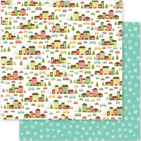 Pebbles - Holly Jolly: Holiday Village Paper 12"x12"
