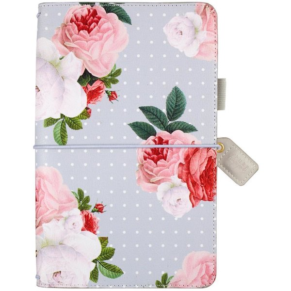 Webster's Pages - Color Crush Faux Leather Travelers Planner: Grey Floral