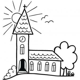 Rayher - Stempel: Kirche mit Sonne