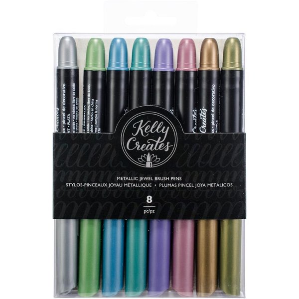 American Crafts - Kelly Creates: Metallic Jewel Brush Pens (8 St.)