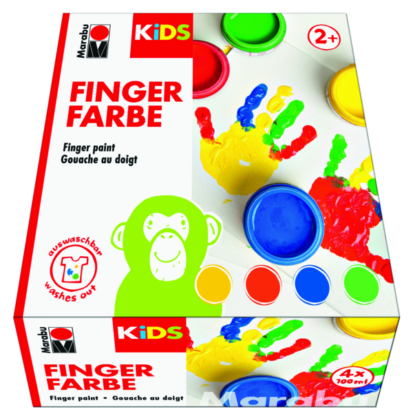 Marabu - KIDS Fingerfarbe: Set 4 Stück á 100 ml