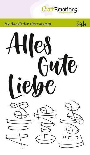 Craft Emotions - Clear Stamps: Handletter - Alles Gute, Liebe