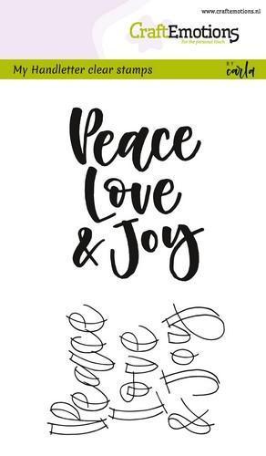 Craft Emotions - Clear Stamps: Handletter - Peace Love & Joy