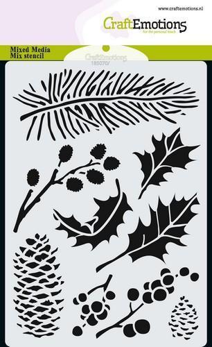 Craft Emotions - Mask Stencil: Christmas Florals A6