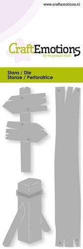 Craft Emotions - Stanze: Signpost / Schild, Pfahl, Wegweiser