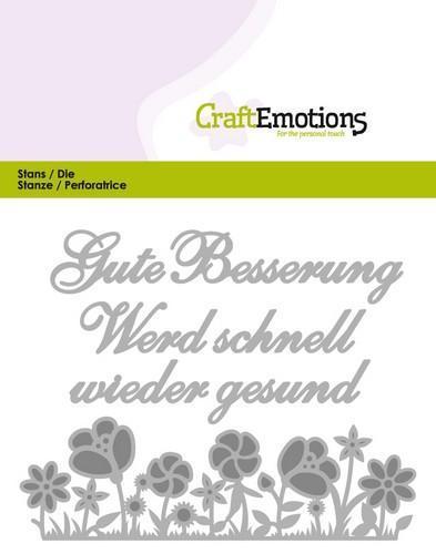 Craft Emotions - Stanze: Gute Besserung / Werd schnell wieder gesund / Blumenwiese
