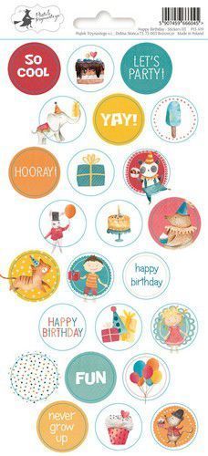 P13 - Happy Birthday: Stickers 03 (rund)