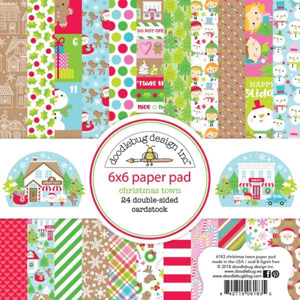 Doodlebug - Christmas Town: Paper Pad 6"x6" (24 Bögen)