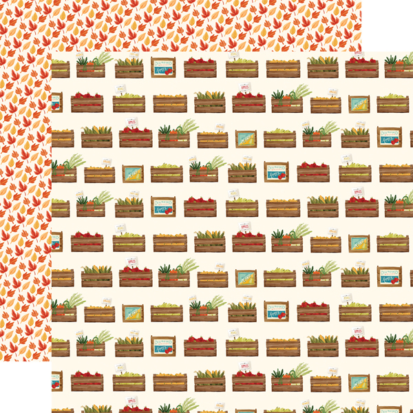 Carta Bella - Fall Market: Harvest Crates Paper 12x12"