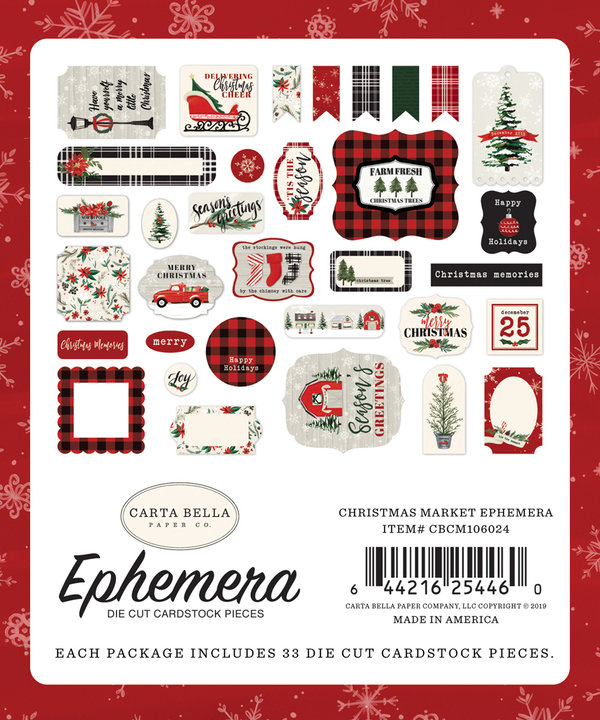 Carta Bella - Christmas Market: Ephemera Die Cut Cardstock Pieces (33 St.)