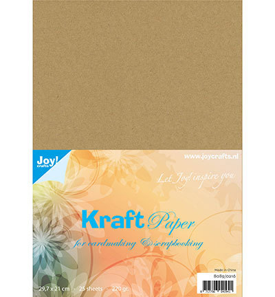 Joycrafts - Kraftpapier: Kraft A4 (25 Blatt) 220g